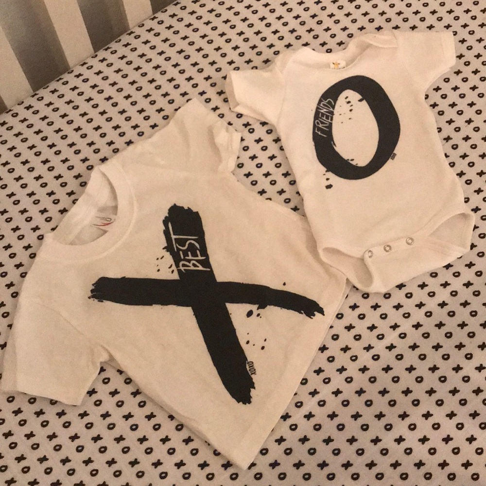 XO BEST FRIENDS matching shirt and onesie
